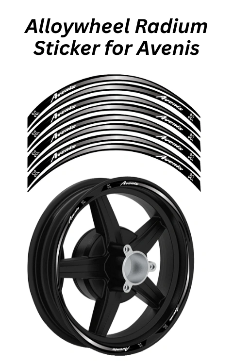 Alloy Wheel Radium Sticker Compatible with Avenis 125 | Printed in Premium Radium with FPF (Fade Protection Film), Waterproof, Precut Sticker, Pack Of 1